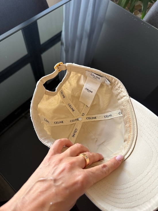 Celine Cream Logo Baseball Cap main image 5